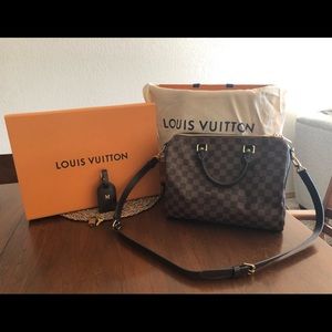 Louis Vuitton Speedy 30 Bandouliere Damier Ebene